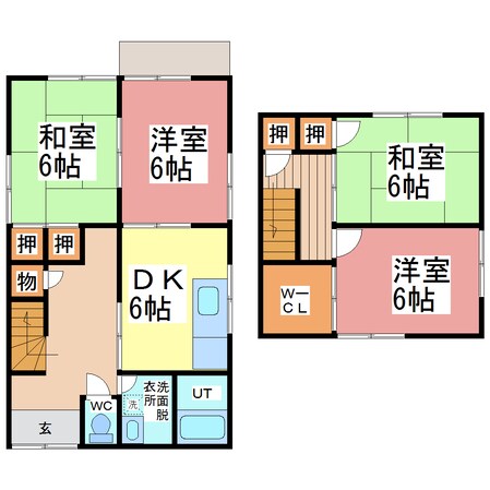 飯塚町Ｔ貸家の物件間取画像